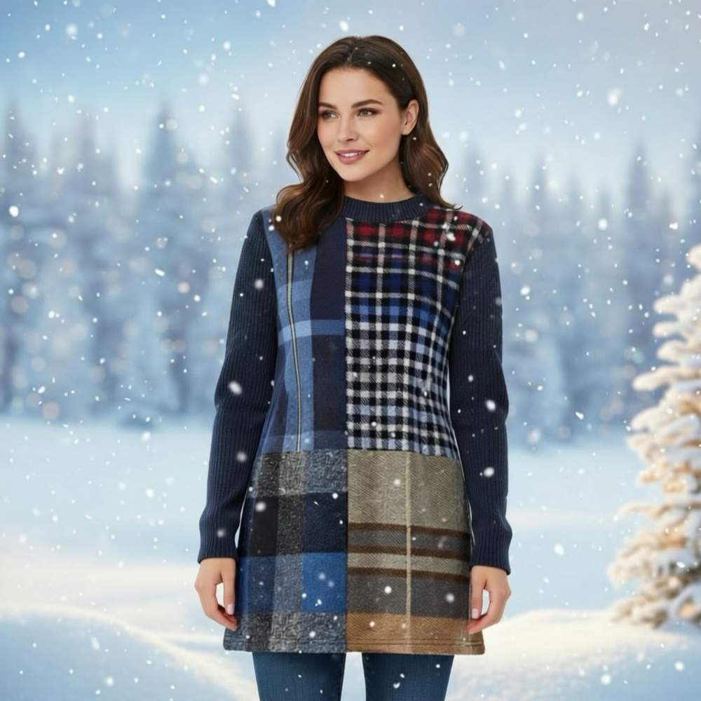 Women's Multi-Color Patchwork Sweater - image 1